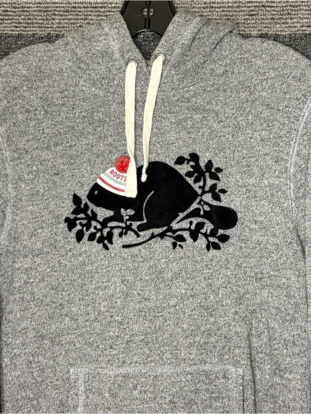 Roots Gray Pullover Beaver Logo Hoodie Sweatshirt Women’s Small EUC - Picture 3 of 7